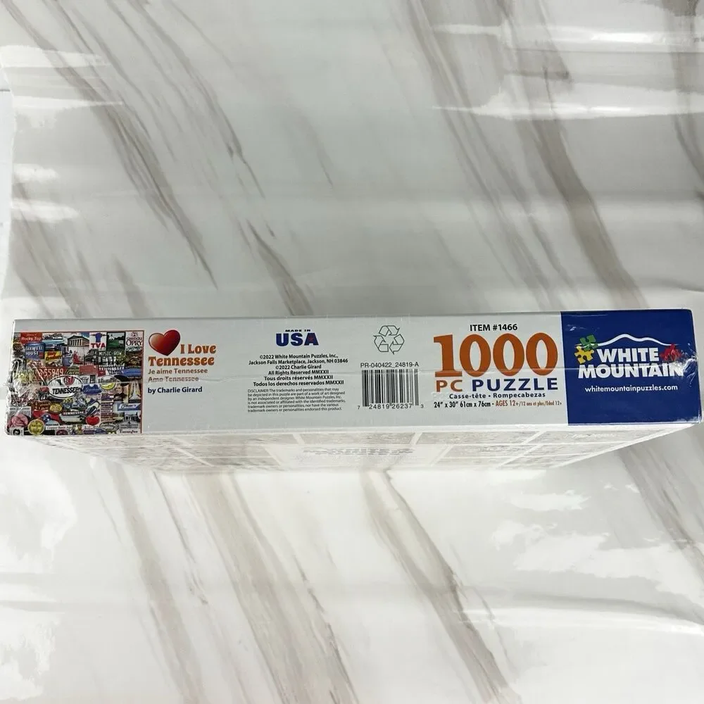 White Mountain I Love Tennessee 1000pc. Puzzle By Charlirle Girard (NEW SEALED)